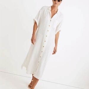 Madewell “Lightestspun Cover-Up Maxi Shirtdress” size M